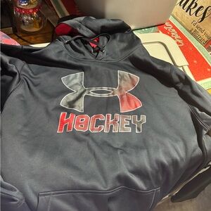 Under Armour Black and Red Hockey Hoodie